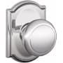 Schlage Andover Non-Turning One-Sided Dummy Door Knob with the Decorative Camelot Rose Bright Chrome