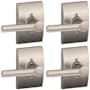 Schlage Broadway Non-Turning One-Sided Dummy Door Lever with Decorative Century Trim - Pack of 4 Satin Nickel