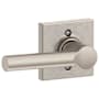 Schlage Broadway Non-Turning One-Sided Dummy Door Lever with Collins Trim Satin Nickel