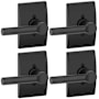 Schlage Broadway Non-Turning One-Sided Dummy Door Lever with Decorative Century Trim - Pack of 4 Matte Black