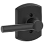 Schlage Broadway Non-Turning One-Sided Dummy Door Lever with Decorative Greenwich Trim Matte Black