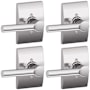 Schlage Broadway Non-Turning One-Sided Dummy Door Lever with Decorative Century Trim - Pack of 4 Bright Chrome