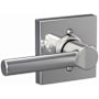 Schlage Broadway Non-Turning One-Sided Dummy Door Lever with Collins Trim Bright Chrome