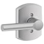 Schlage Broadway Non-Turning One-Sided Dummy Door Lever with Decorative Greenwich Trim Satin Chrome