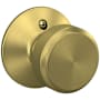 Schlage Bowery Non-Turning One-Sided Dummy Door Knob Satin Brass