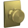 Schlage Bowery Non-Turning One-Sided Dummy Door Knob with Decorative Century Rosette Satin Brass