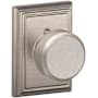 Schlage Bowery Non-Turning One-Sided Dummy Door Knob with Decorative Addison Rosette Satin Nickel
