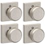 Schlage Bowery Non-Turning One-Sided Dummy Door Knob with Collins Rose - Pack of 4 Satin Nickel