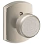 Schlage Bowery Non-Turning One-Sided Dummy Door Knob with Decorative Greenwich Rose Satin Nickel