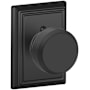Schlage Bowery Non-Turning One-Sided Dummy Door Knob with Decorative Addison Rosette Matte Black