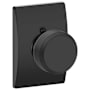 Schlage Bowery Non-Turning One-Sided Dummy Door Knob with Decorative Century Rosette Matte Black