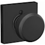 Schlage Bowery Non-Turning One-Sided Dummy Door Knob with Collins Trim Matte Black