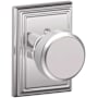 Schlage Bowery Non-Turning One-Sided Dummy Door Knob with Decorative Addison Rosette Bright Chrome