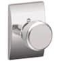 Schlage Bowery Non-Turning One-Sided Dummy Door Knob with Decorative Century Rosette Bright Chrome