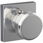 Schlage Bowery Non-Turning One-Sided Dummy Door Knob with Collins Trim Bright Chrome