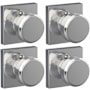 Schlage Bowery Non-Turning One-Sided Dummy Door Knob with Collins Rose - Pack of 4 Bright Chrome