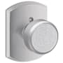 Schlage Bowery Non-Turning One-Sided Dummy Door Knob with Decorative Greenwich Rose Satin Chrome