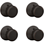 Schlage Bowery Non-Turning One-Sided Dummy Door Knob - Pack of 4 Aged Bronze