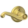 Schlage Flair Left Handed Non-Turning One-Sided Dummy Door Lever Satin Brass