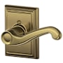 Schlage Flair Right Handed Non-Turning One-Sided Dummy Door Lever with Decorative Addison Trim Antique Brass