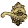 Schlage Flair Left Handed Non-Turning One-Sided Dummy Door Lever with Decorative Brookshire Trim Antique Brass