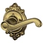 Schlage Flair Right Handed Non-Turning One-Sided Dummy Door Lever with Decorative Brookshire Trim Antique Brass