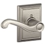 Schlage Flair Left Handed Non-Turning One-Sided Dummy Door Lever with Decorative Addison Trim Satin Nickel