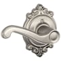 Schlage Flair Left Handed Non-Turning One-Sided Dummy Door Lever with Decorative Brookshire Trim Satin Nickel