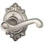 Schlage Flair Right Handed Non-Turning One-Sided Dummy Door Lever with Decorative Brookshire Trim Satin Nickel