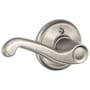 Schlage Flair Left Handed Non-Turning One-Sided Dummy Door Lever Satin Nickel
