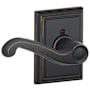 Schlage Flair Left Handed Non-Turning One-Sided Dummy Door Lever with Decorative Addison Trim Aged Bronze