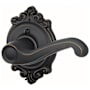 Schlage Flair Right Handed Non-Turning One-Sided Dummy Door Lever with Decorative Brookshire Trim Aged Bronze
