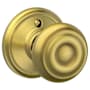 Schlage Georgian Non-Turning One-Sided Dummy Door Knob Satin Brass