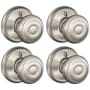 Schlage Georgian Non-Turning One-Sided Dummy Door Knob - Pack of 4 Satin Nickel