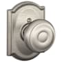 Schlage Georgian Non-Turning One-Sided Dummy Door Knob with the Decorative Camelot Rose Satin Nickel