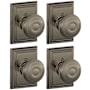 Schlage Georgian Non-Turning One-Sided Dummy Door Knob with the Decorative Addison Rose - Pack of 4 Antique Pewter