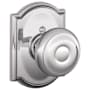Schlage Georgian Non-Turning One-Sided Dummy Door Knob with the Decorative Camelot Rose Polished Chrome