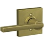 Schlage Latitude Non-Turning One-Sided Dummy Door Lever with Collins Trim Satin Brass