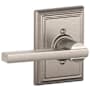 Schlage Latitude Non-Turning One-Sided Dummy Door Lever with Decorative Addison Trim Satin Nickel