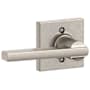 Schlage Latitude Non-Turning One-Sided Dummy Door Lever with Collins Trim Satin Nickel