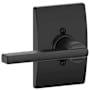Schlage Latitude Non-Turning One-Sided Dummy Door Lever with Decorative Century Trim Matte Black
