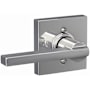 Schlage Latitude Non-Turning One-Sided Dummy Door Lever with Collins Trim Bright Chrome