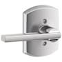 Schlage Latitude Non-Turning One-Sided Dummy Door Lever with Decorative Greenwich Trim Bright Chrome