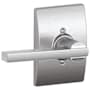 Schlage Latitude Non-Turning One-Sided Dummy Door Lever with Decorative Century Trim Satin Chrome