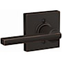 Schlage Latitude Non-Turning One-Sided Dummy Door Lever with Collins Trim Aged Bronze