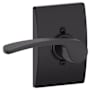 Schlage Merano Left Handed Non-Turning One-Sided Dummy Door Lever with Decorative Century Trim Matte Black