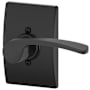 Schlage Merano Right Handed Non-Turning One-Sided Dummy Door Lever with Decorative Century Trim Matte Black