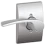 Schlage Merano Left Handed Non-Turning One-Sided Dummy Door Lever with Decorative Century Trim Satin Chrome
