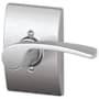 Schlage Merano Right Handed Non-Turning One-Sided Dummy Door Lever with Decorative Century Trim Satin Chrome