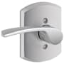 Schlage Merano Left Handed Non-Turning One-Sided Dummy Door Lever with Decorative Greenwich Trim Satin Chrome
